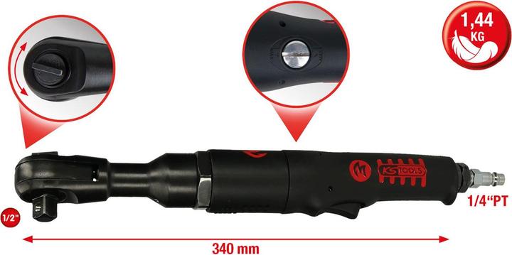 Productafbeelding KS Tools 1/2" MONSTER hoge prestatie luchtratel, 300 rpm, max. 6,3 bar (1/2")