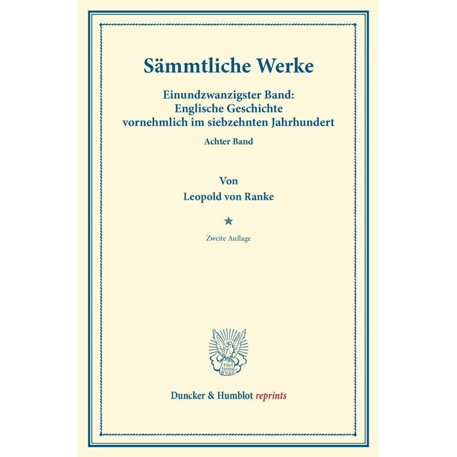 Sämmtliche Werke., Fachbücher von Leopold von Ranke