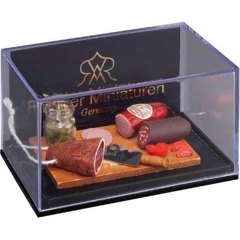 Reutter, Miniature, Wurstbrett mit verschiedenen Wurst- und Fleischsorten