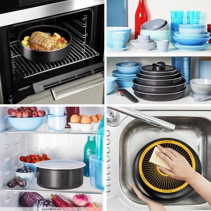 Actual product image Tefal Nonstick Cookware Set with Removable Handle and Accessories (Frying pan, Pot)