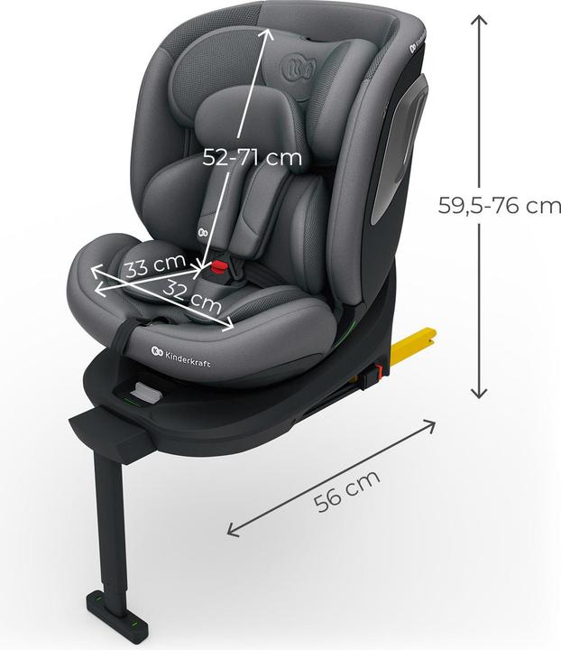 Produktbild KinderKraft Car Seat I-360 2 PLUS i-SIZE 40-150cm GREY (Kindersitz)