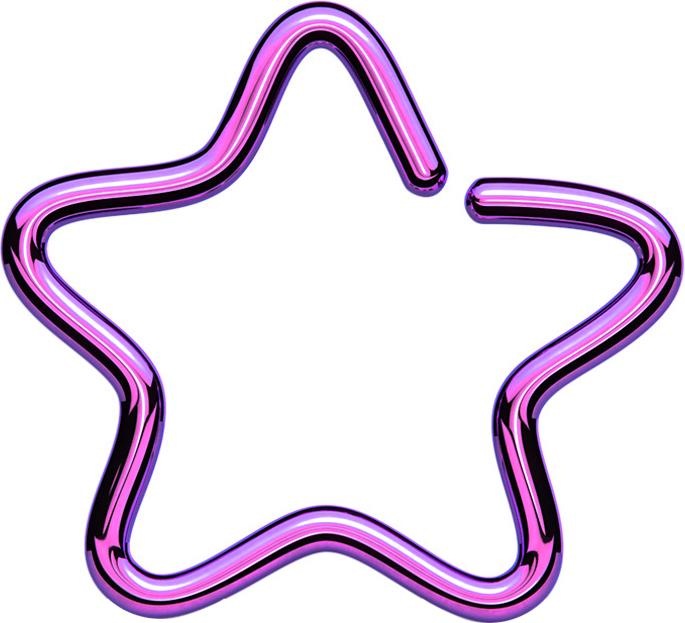 Produktbild Star Piercing Micro Piercing Ring Stern violett mit Titanium Schicht (Chirurgenstahl 316L, ohne Messing)