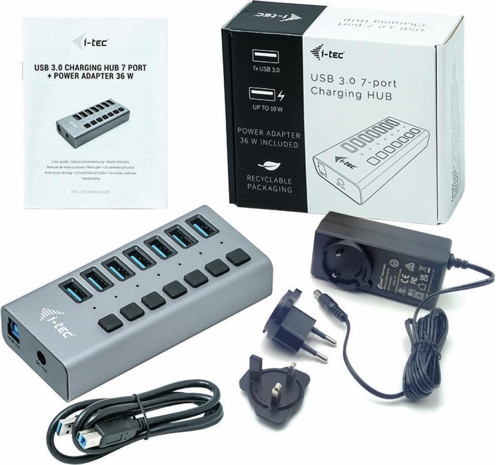 Image du produit i-tec U3CHARGEHUB7 (USB-B, 7 Ports)