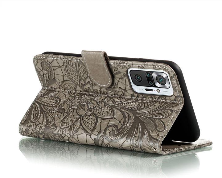 Produktbild König Design Handyhülle für Xiaomi Redmi Note 10 Pro Schutztasche Cover Bumper Wallet Grau (Xiaomi Redmi Note 10 Pro)