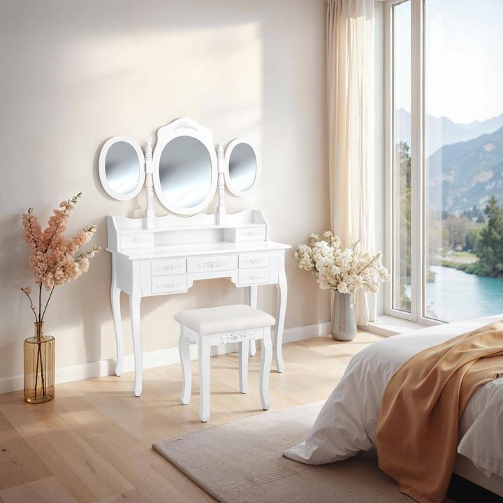 Image du produit tectake Coiffeuse (40 x 40 x 145 cm)