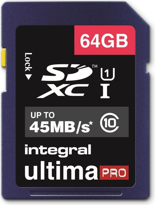 Actual product image Integral Memory Ultima Pro (64 GB, SDXC, U1, UHS-I)