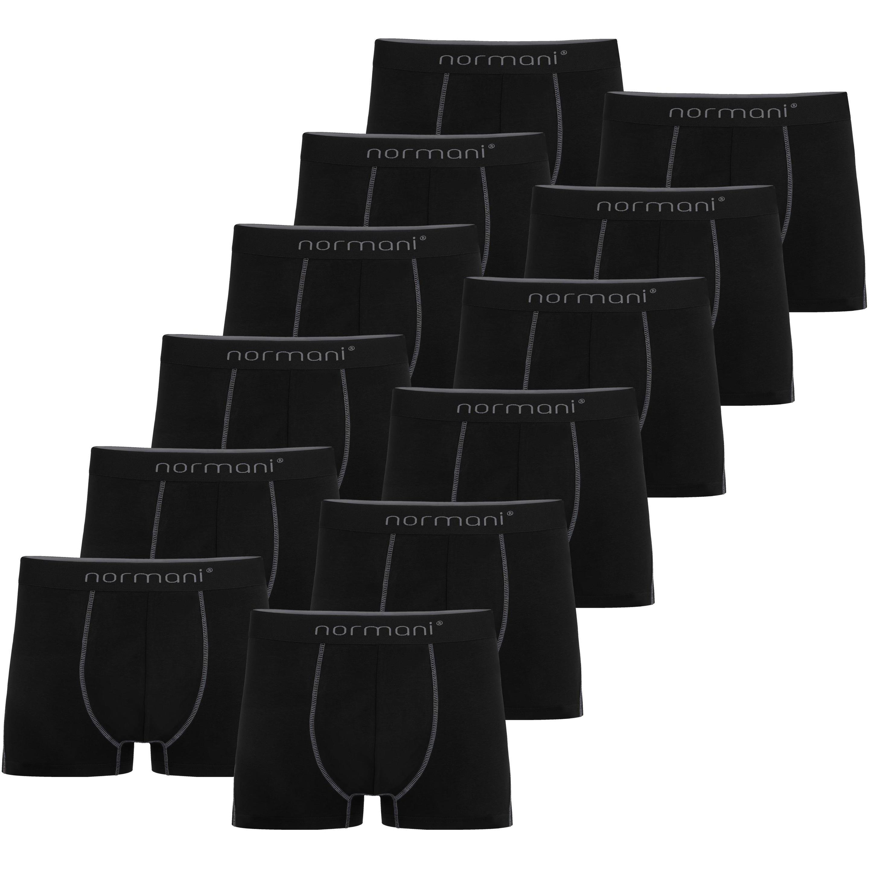 Normani, Herren, Unterhosen, 12 x Herren Baumwoll-Boxershorts, Grau, (S, 12er Pack)