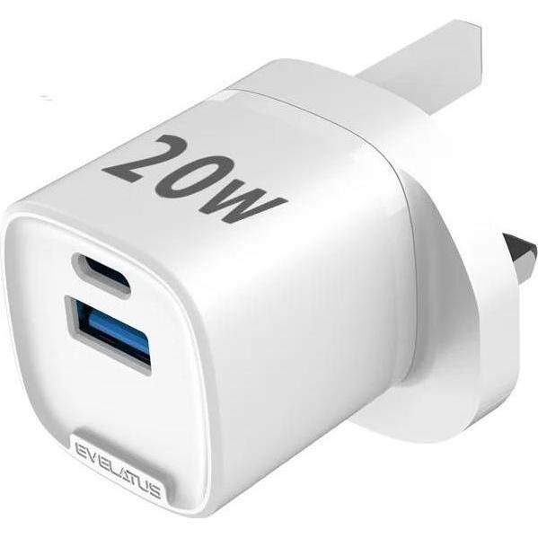 Evelatus Other Phone Accessory QuickVolt Adapter20W UK/HK White (20 W), Caricatore USB, Bianco