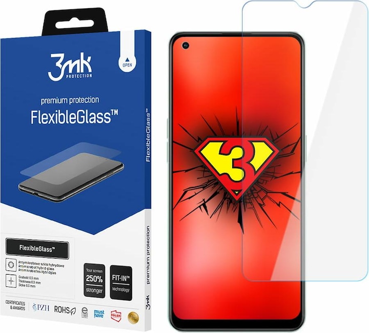 Produktbild 3MK FlexibleGlass OPPO Reno 7 Lite 5G Szkło Hybrydowe (1 Stück, Oppo Reno 7 5G)