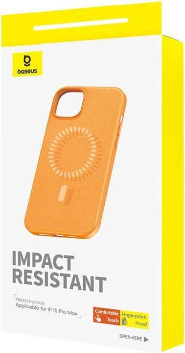 Produktbild Baseus Magnetic Phone Case for iPhone 15 ProMax Fauxther Series (Orange) (Apple iPhone 15 Pro Max)