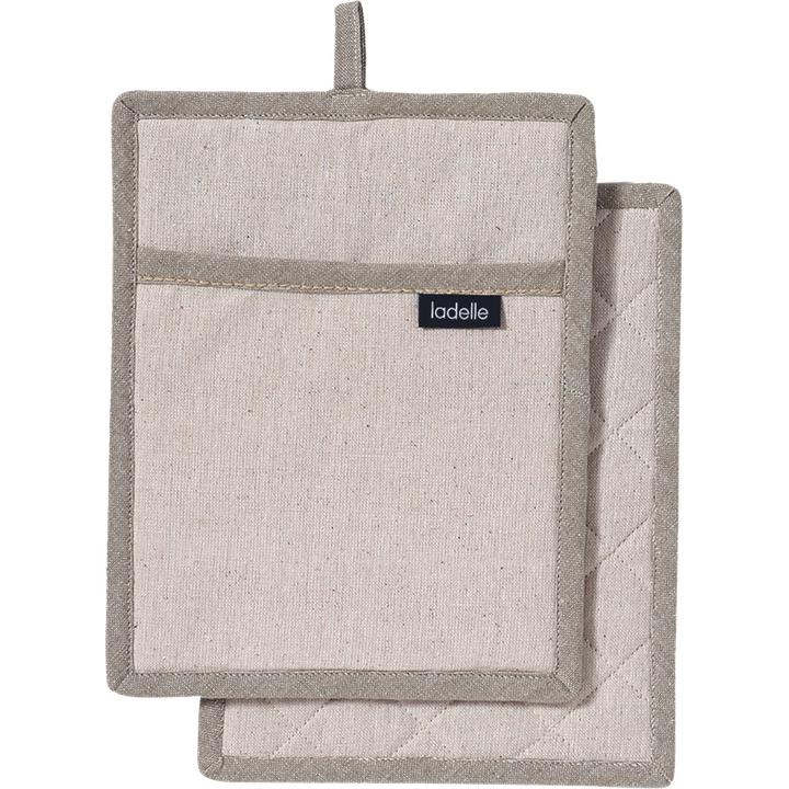 Actual product image Ladelle Set of 2 recycled pot holders Eco Natural 19 x 24 cm (Recycled cotton & polyester)