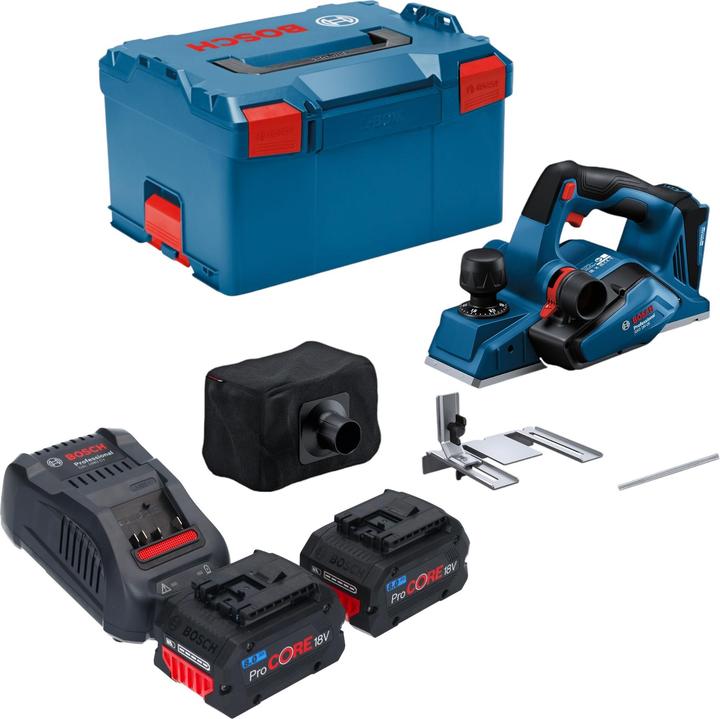 Produktbild Bosch Professional Bosch GHO 18V-26 Professional Akku Hobel 18 V 2,6 mm Brushless + 2x ProCORE Akku 8,0 Ah + Ladegerät