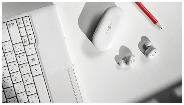 Actual product image Intezze Piko TWS Earphones With Bleutooth 5.0 White