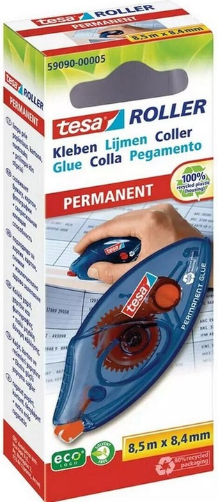 Actual product image tesa 5x Adhesive roller permanent, disposable