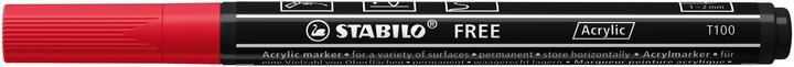 Produktbild STABILO Acrylmarker - FREE Acrylic - T100 Rundspitze 1-2mm - Einzelstift karmin (1x)