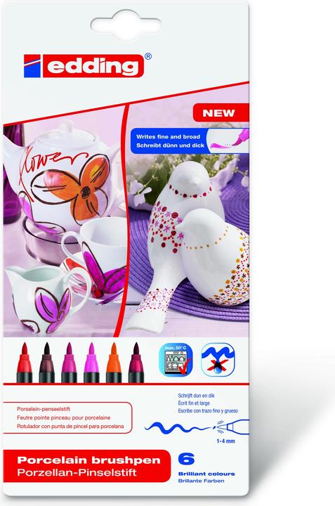 Actual product image Edding Porcelain pens warm colours set of 6pcs. (Multicoloured, 4 mm, 6 x)