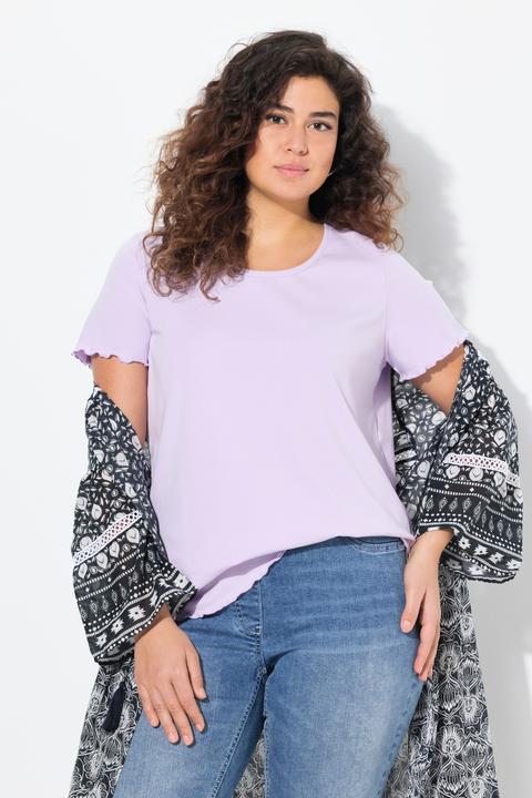 Produktbild Ulla Popken T-Shirt, Rippjersey, Classic, Rundhals, Halbarm (60)