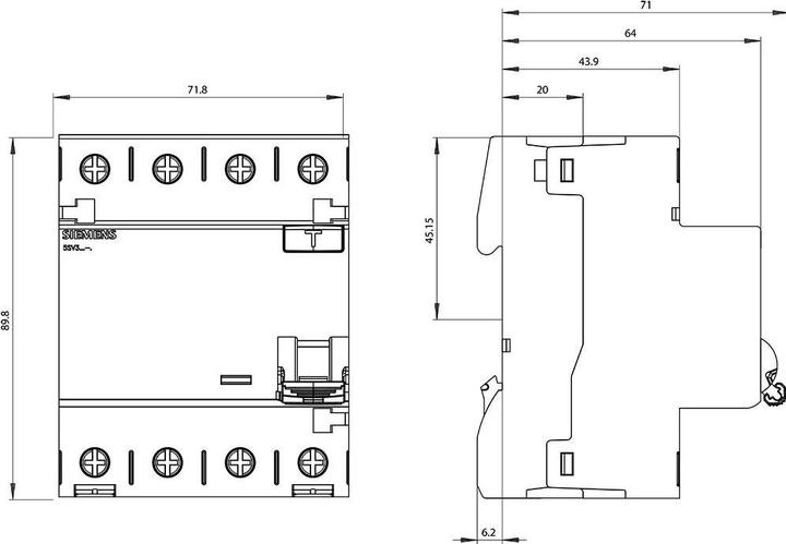 Image du produit Siemens Disjoncteur FI type A A 30 mA Un AC