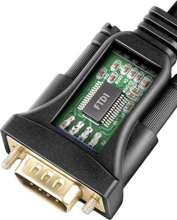 Produktbild Axagon ADS-1PQN, USB-A 2.0 - sÃ©riovÃ½ RS-232 DB9-M FTDI adaptÃ©r / kabel (1.50 m)