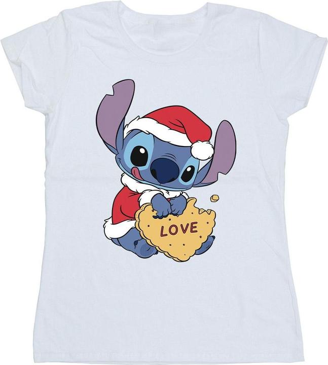 Produktbild Disney Lilo And Stitch Christmas Love Biscuit TShirt (L)