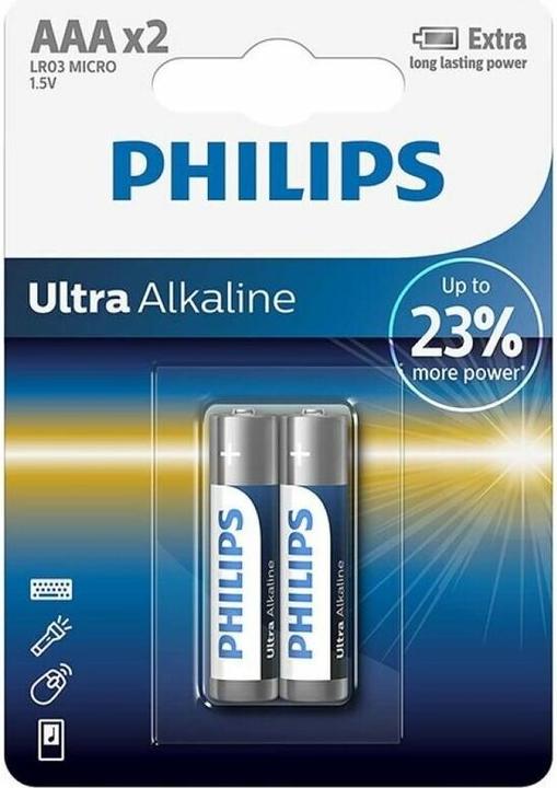 Actual product image Philips Ultra Alkaline (2) LR03E2B/10 (2 pcs., AAA)