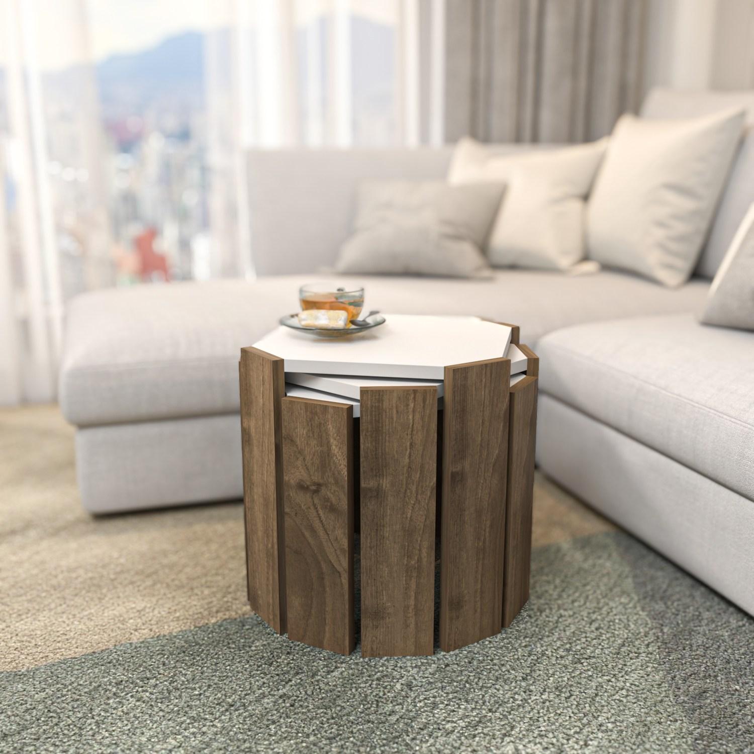 Thumbnail - Hanah Home, Couchtisch + Beistelltisch, Boden (44.5 x 44.5 x 41 cm)