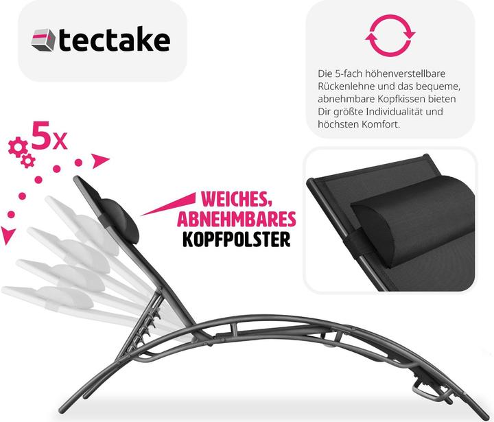 Image du produit tectake 2x Bains de soleil (158 cm)
