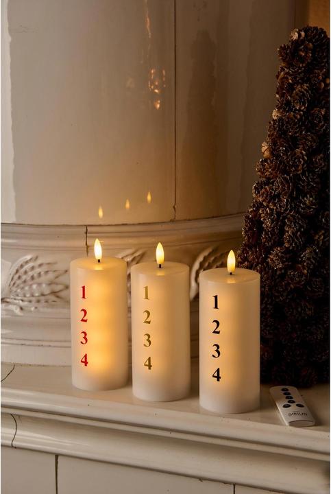 Productafbeelding Sirius LED Kaars Stille Advent, Ø 7 x 15 cm, Wit (1 x)