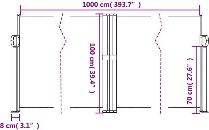 Image du produit vidaXL ausziehbare Seitenmarkise (10 m)