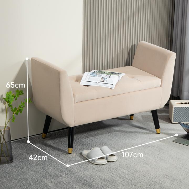 Image du produit Homcom Sitzbank Polyester, Schaumstoff Beige (42 cm)