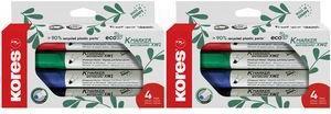 Actual product image Kores Whiteboard & flipchart marker "ECO XW2", case of 4 Wedge tip, line width: 3-5 mm, 80% recycled (4x)