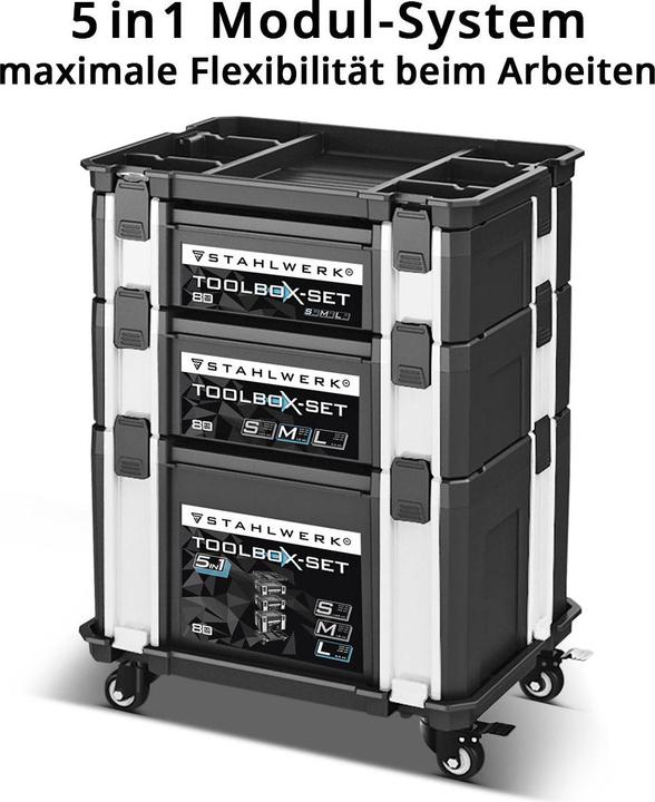 Actual product image Stahlwerk Toolbox set 5 in 1 system box tool box tool case tool box (5 pieces)