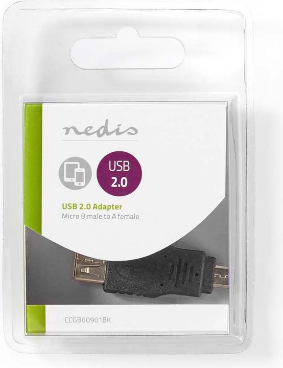 Productafbeelding Nedis USB Micro-B Adapter | USB 2.0 | USB Micro-B mannelijk | USB-A vrouwelijk | 480 Mbps | Vernikkeld | P (USB-A)