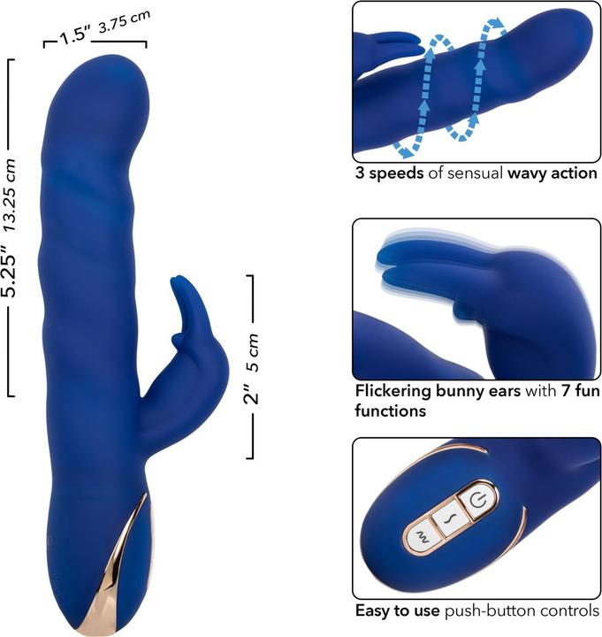 Productafbeelding CalExotics Jack Rabbit Vibrator Wave Beweging Blauw