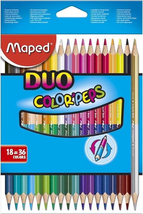 Image du produit Maped Crayon de couleur triangulaire COLOR'PEPS DUO, étui carton de 18 pièces (18x)