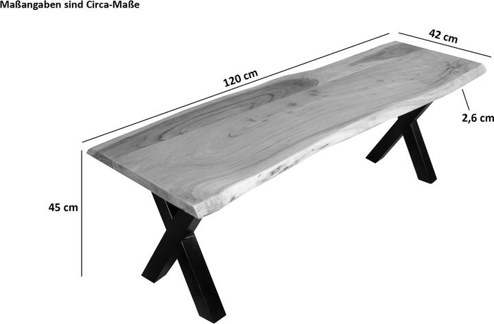 Actual product image SAM NOAH solid acacia tree edge (220 cm)