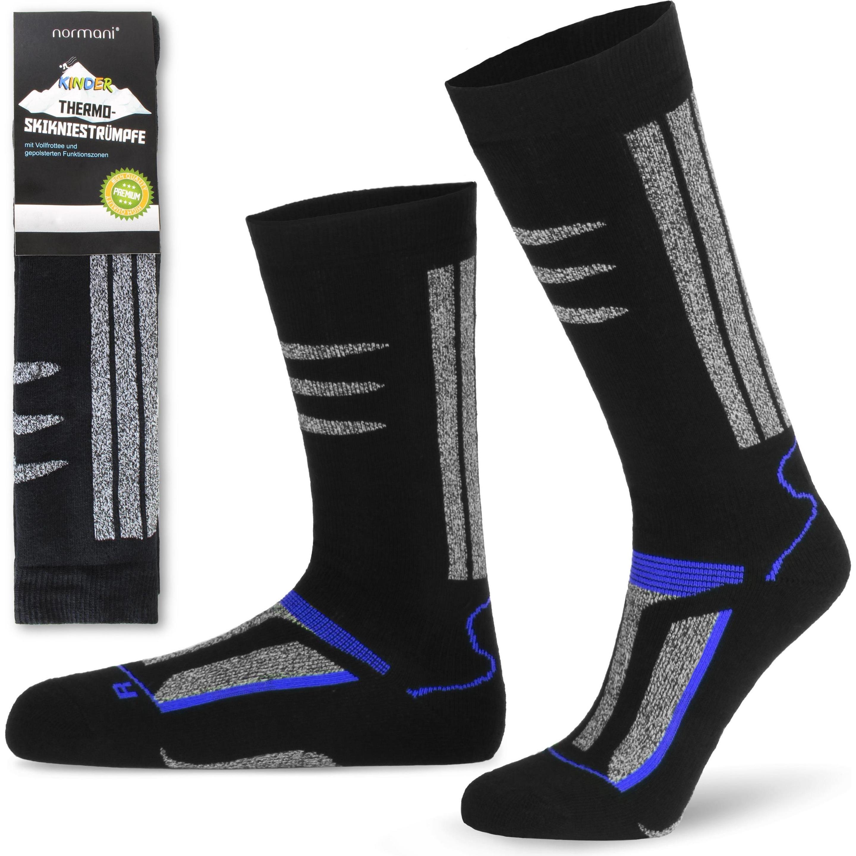 Thumbnail - Normani, Unisex, Socken, 3 Paar Thermokniestrümpfe Skisocken für Kinder, Blau, (3er Pack, 39 - 42)
