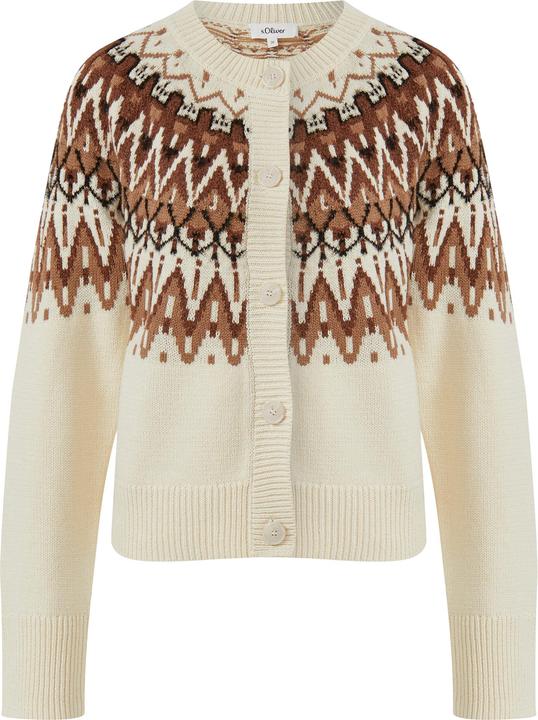 Produktbild s.Oliver Strickjacke Jacquard-Strickjacke im Relaxed Fit (38)