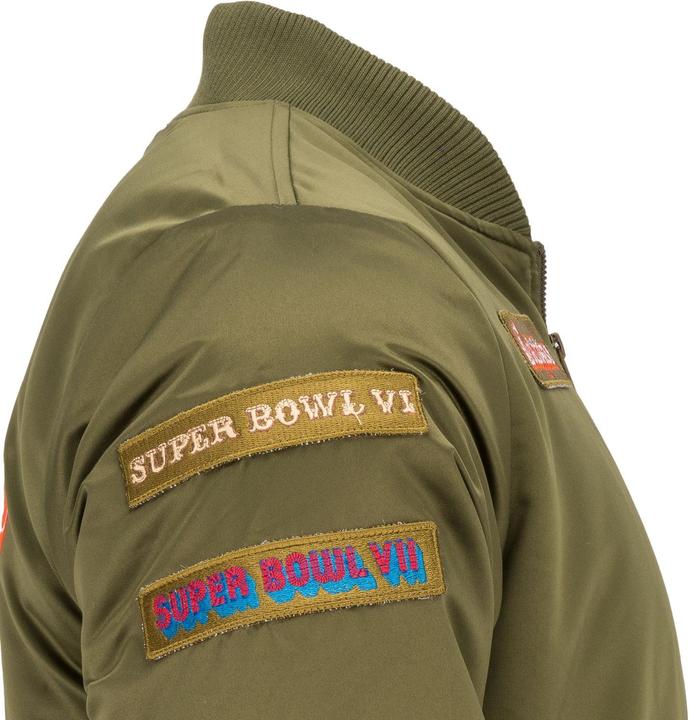 Immagine prodotto Mitchell & Ness Bomber in raso M&N - PATCHES Miami Dolphins oliva - M (M)