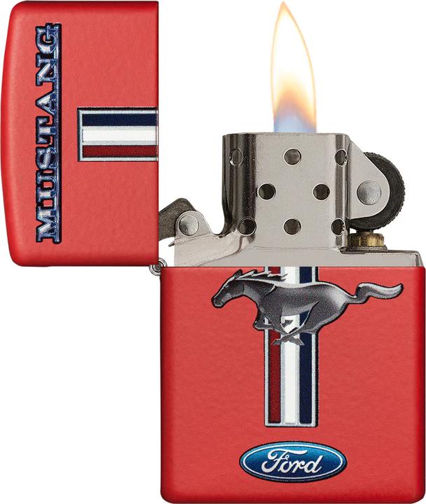 Actual product image Zippo Ford Mustang Red Matte