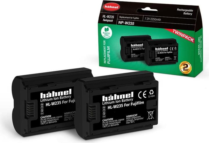 Actual product image Hähnel HL-W235, 2pcs camera battery replaces original battery NP-W235 7.2 V 2250 mAh (Camera battery)