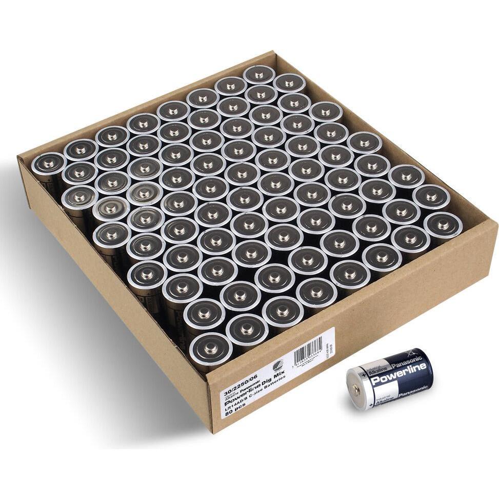 Panasonic Alkaline Power Alkali-Batterien (Blisterware) LR14/C/1,5V (80 Stk., R14), Batterien + Akku