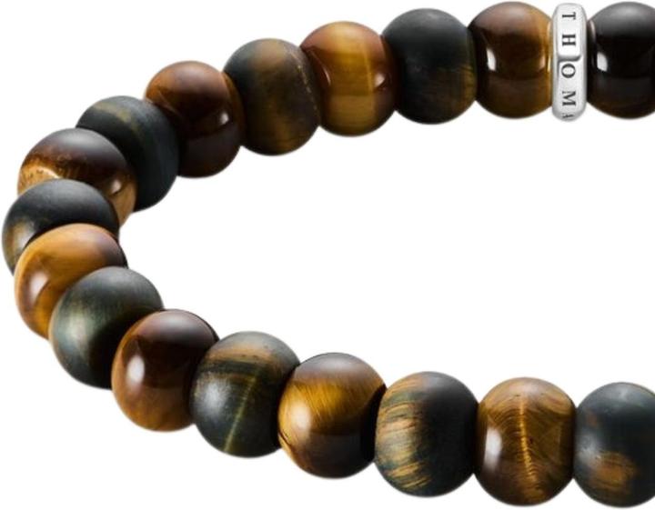 Immagine prodotto Thomas Sabo Armband Tigerauge Goldbraun und Blaugold (19 cm, Argento sterling)
