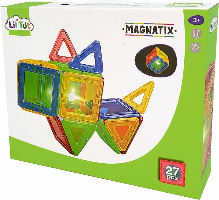 Productafbeelding Liniex Magnatix - Magnetische tegels met licht 27 stuks - (90159)