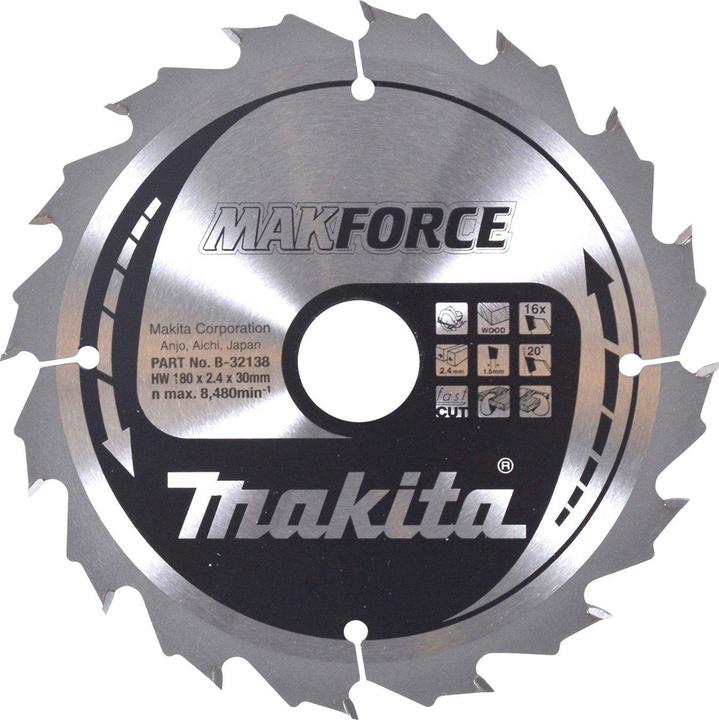 Actual product image Makita MAKFORCE saw blade 180x30x16Z