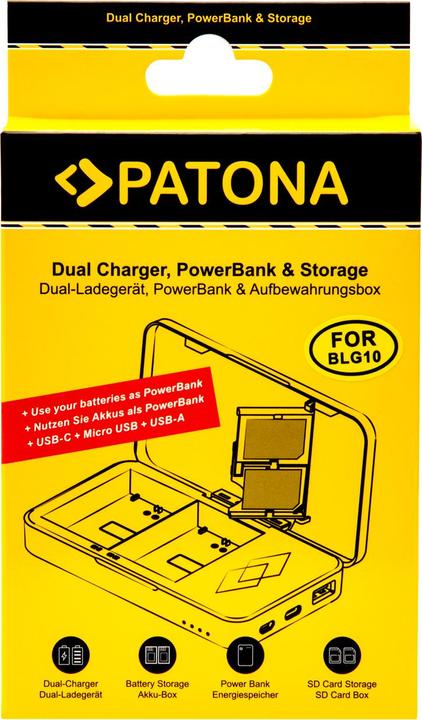 Actual product image Patona Dual charger BLG10 Powerbank (Camera battery charger)