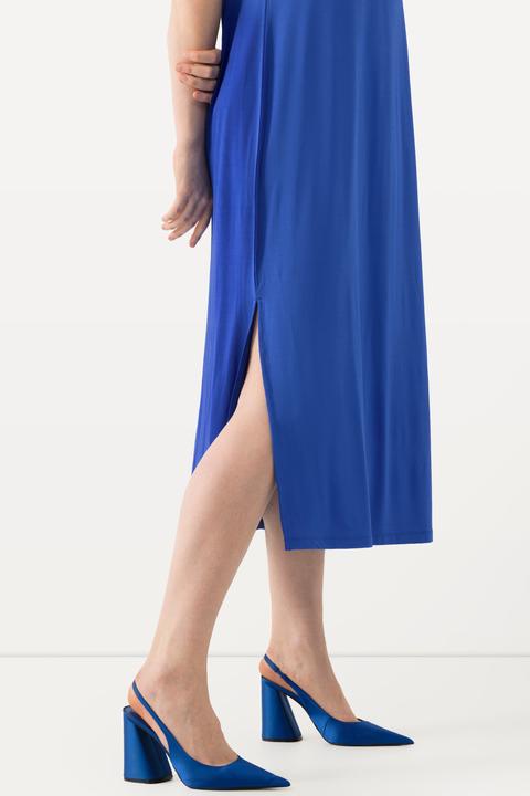 Produktbild Ulla Popken Slinky-Midikleid, A-Linie, V-Ausschnitt, ärmellos (60)
