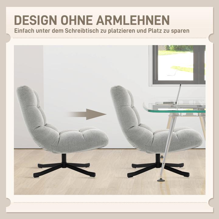Actual product image Homcom Loungesessel Chenille, Stahl Hellgrau