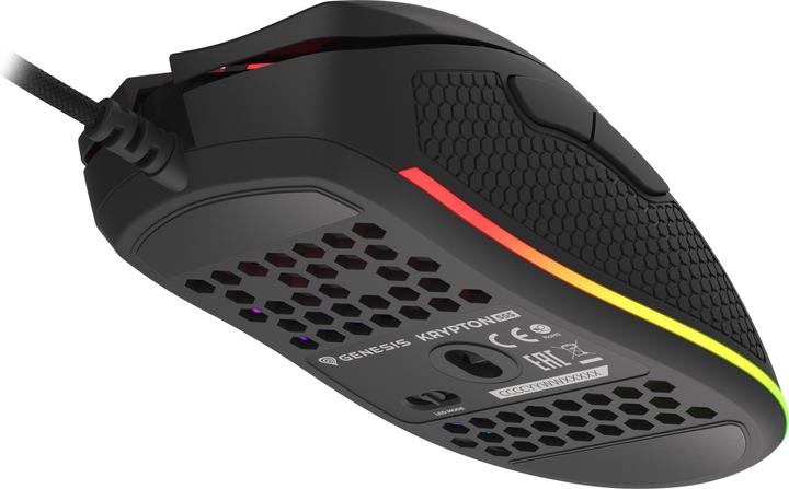 Actual product image Genesis for games Krypton 555 with cable, 8000 DPI, USB 2.0, Black (Cable)