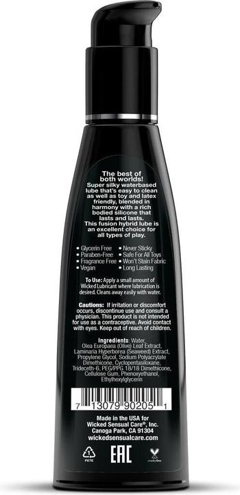 Produktbild Wicked Sensual Care Hybrid Fragrance Free Lubricant 4oz (120 ml)